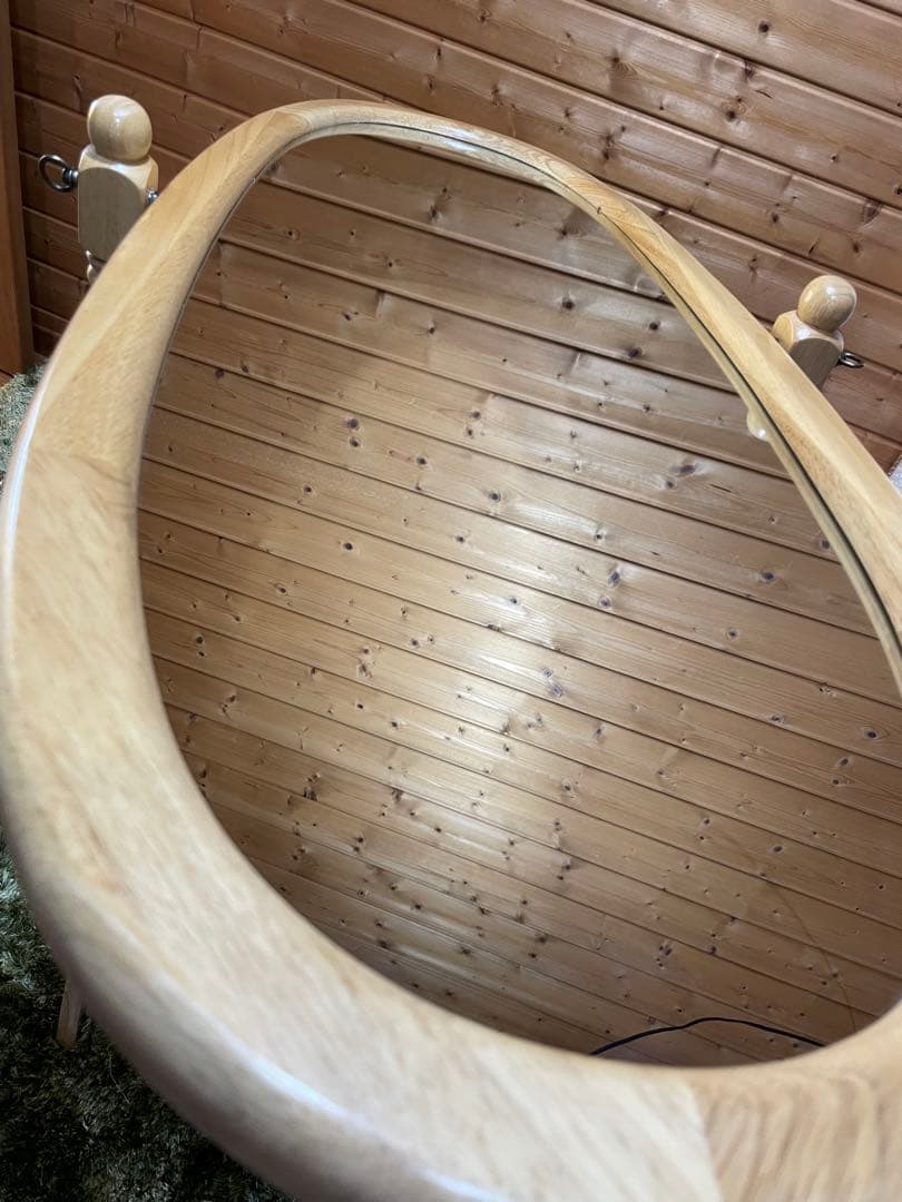 超美品　アンティーク風　スタンドミラー　オーバルミラー　姿見　ビンテージ風