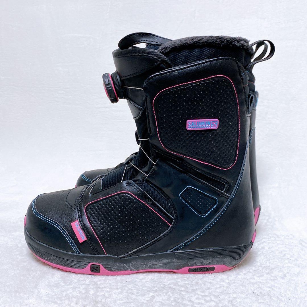 SALOMON　PEARL BOA　スノーボードブーツ　25.5cm　黒　ピンク