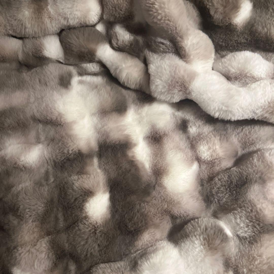 フランフランポコモコファー 掛け布団カバー クッション付　グレー系　セミダブル