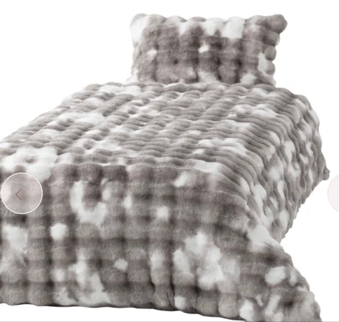 フランフランポコモコファー 掛け布団カバー クッション付　グレー系　セミダブル