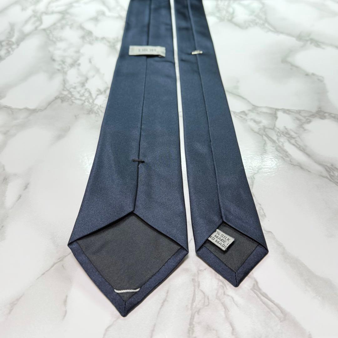 ✨極美品✨ 現行 DIOR ネクタイ シルク100% CDロゴ ネイビー ツヤ