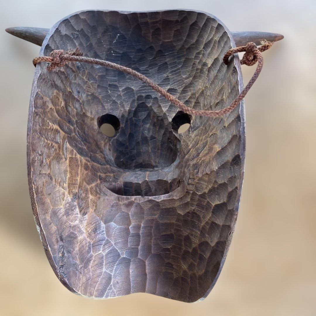 般若　能面　般若面　木彫り