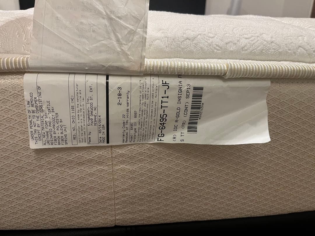 USA製 IDC大塚家具 Kingsdown キングスダウン ダブル マットレス