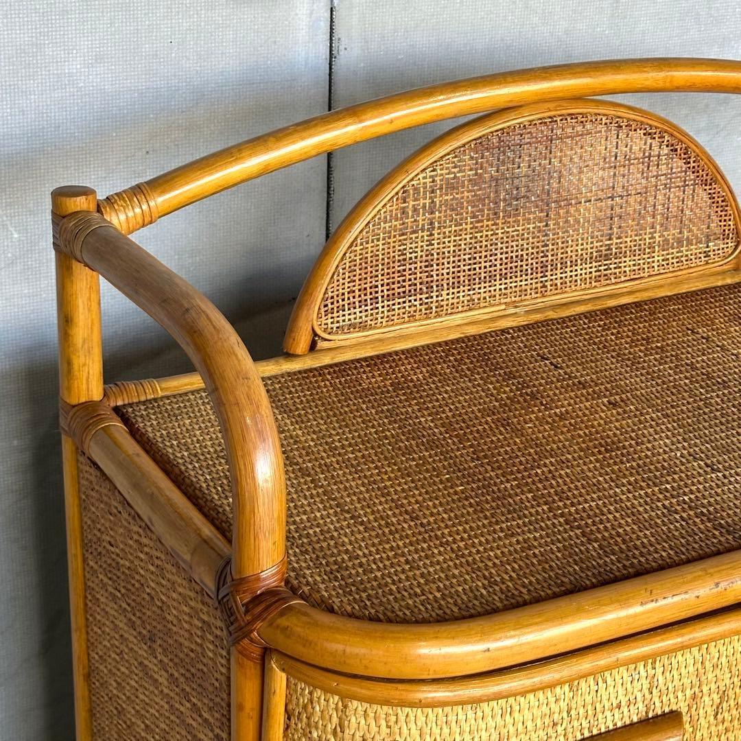 ꧁ラタン꧂ 70s〜80s昭和レトロ♢ ラタンチェスト 5段 籐家具 ナチュラル