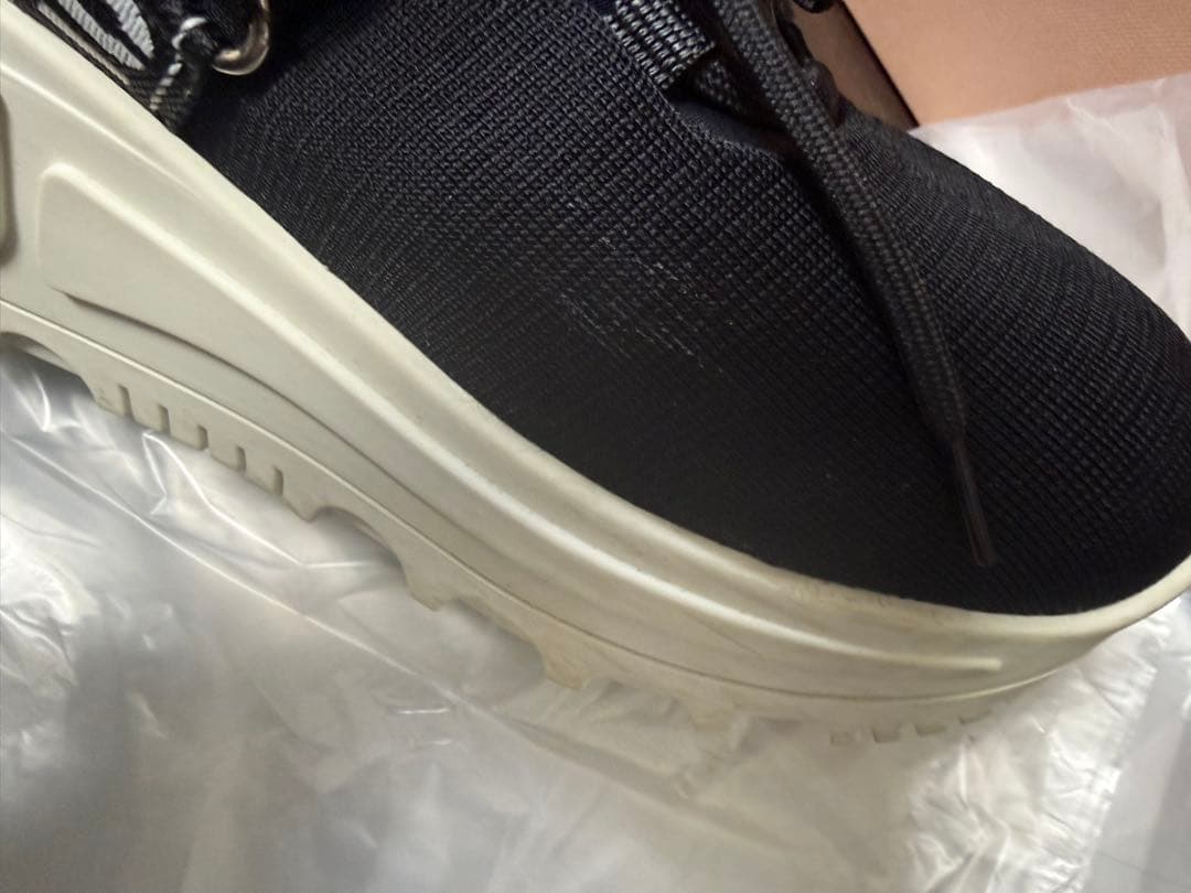 miumiu ミュウミュウ ロゴ ファブリック 厚底 スニーカー 24cm