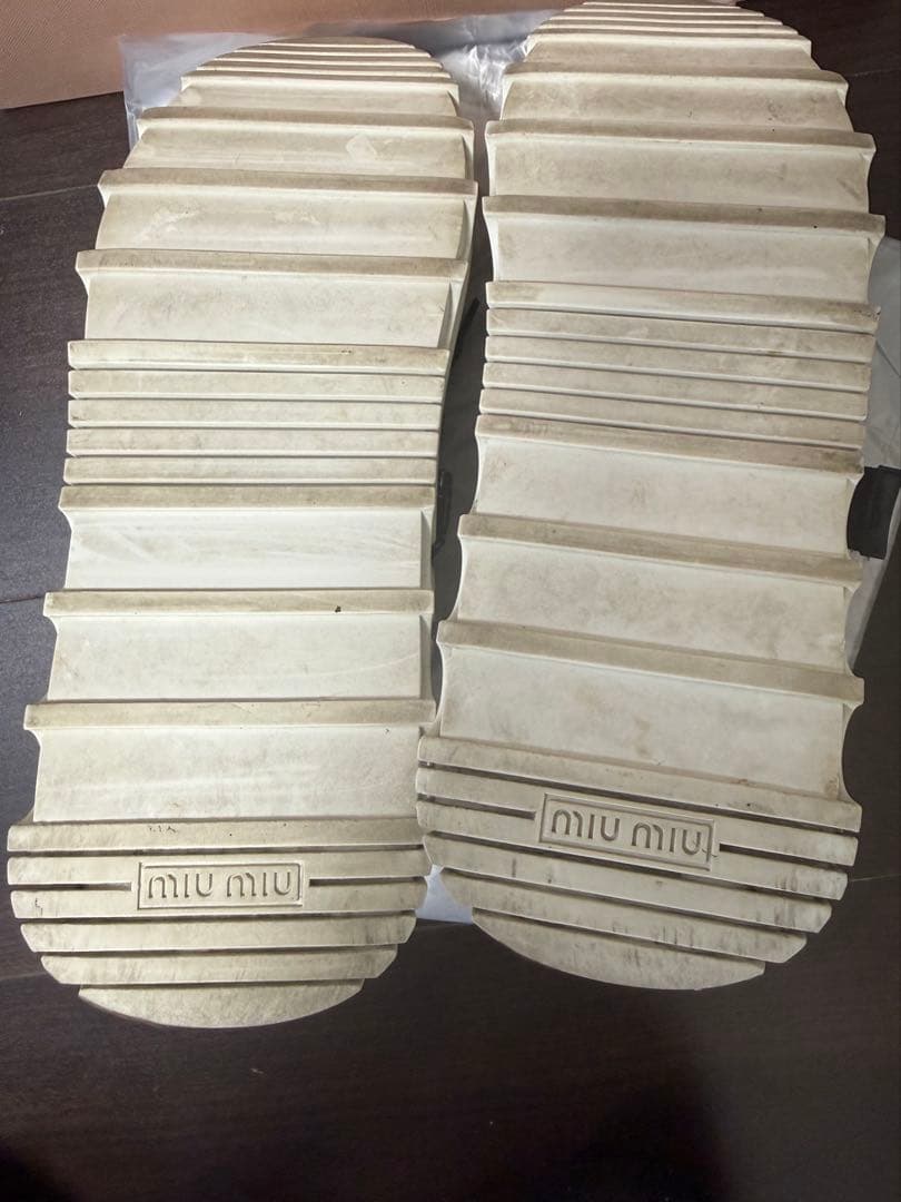 miumiu ミュウミュウ ロゴ ファブリック 厚底 スニーカー 24cm