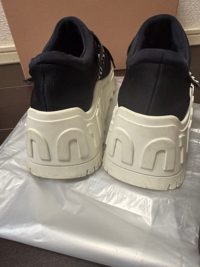 miumiu ミュウミュウ ロゴ ファブリック 厚底 スニーカー 24cm