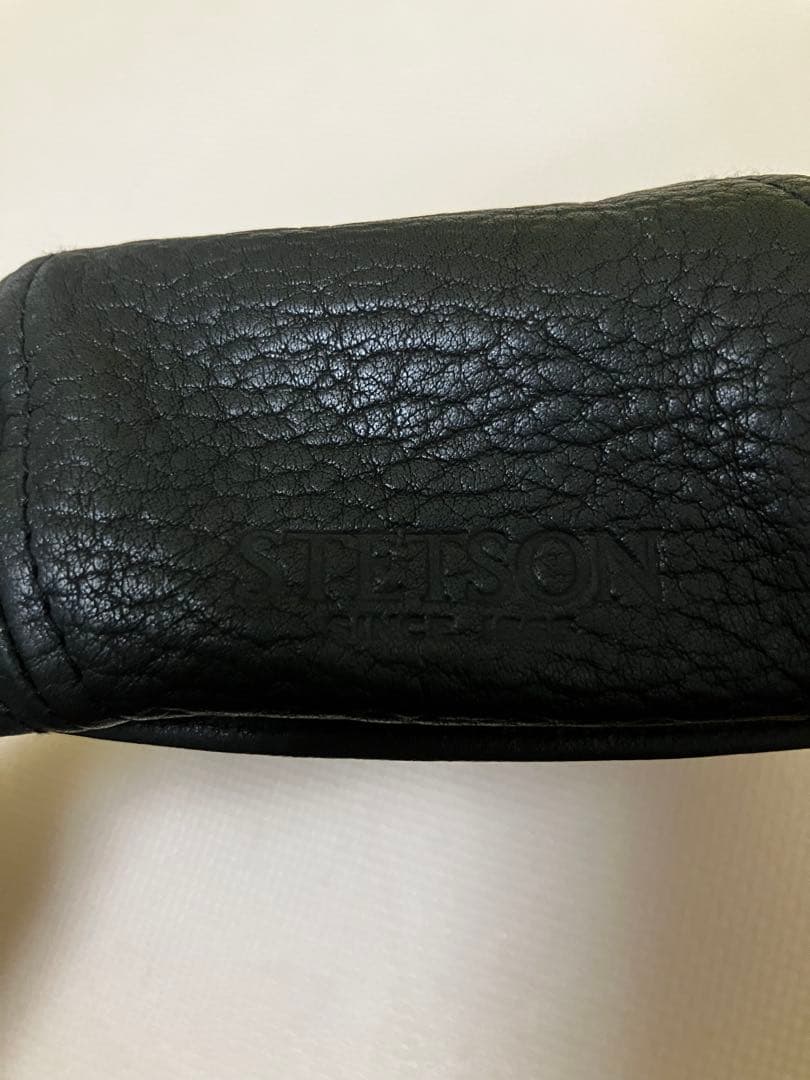 STETSON 黒 レザー キャスケット