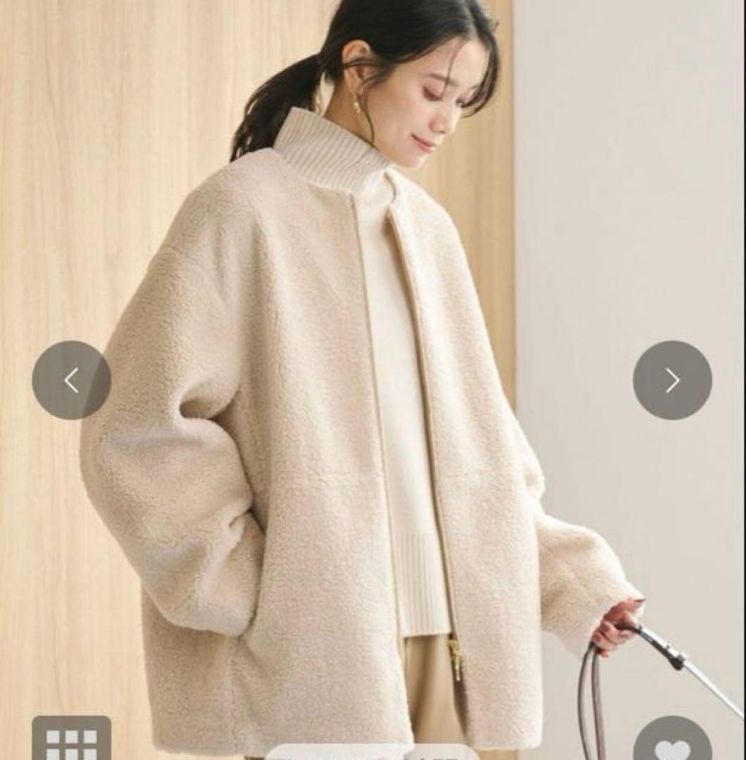 グリーンレーベルリラクシング ボアノーカラーブルゾン