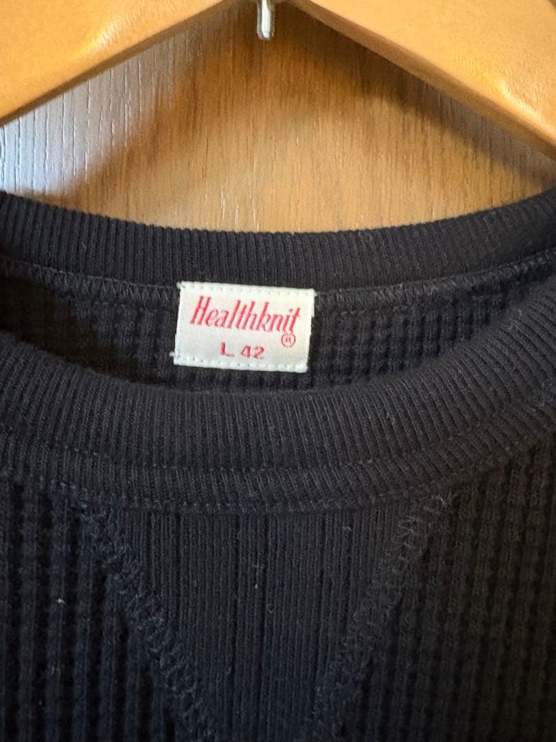 断捨離様 ヘルスニット 993 スーパーベビーワッフルオフホワイトとブラック L