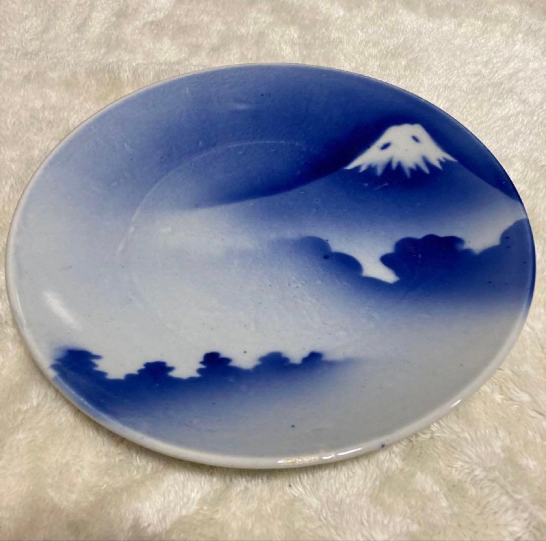 伊万里　古伊万里　富士山　大皿　陶器　染付　富士　ふじ　山　8枚