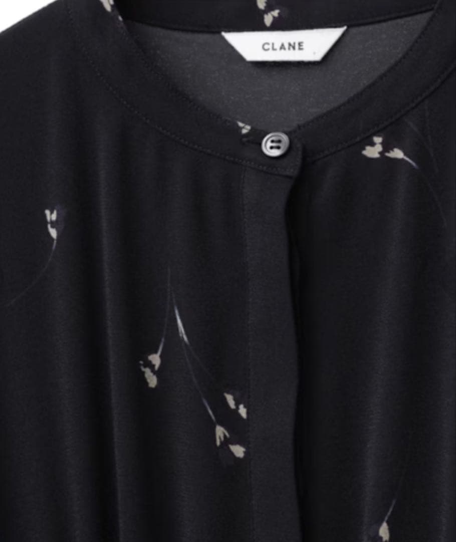 CLANE クラネ ワンピース フラワーステッチワンピース ブラック M 花柄