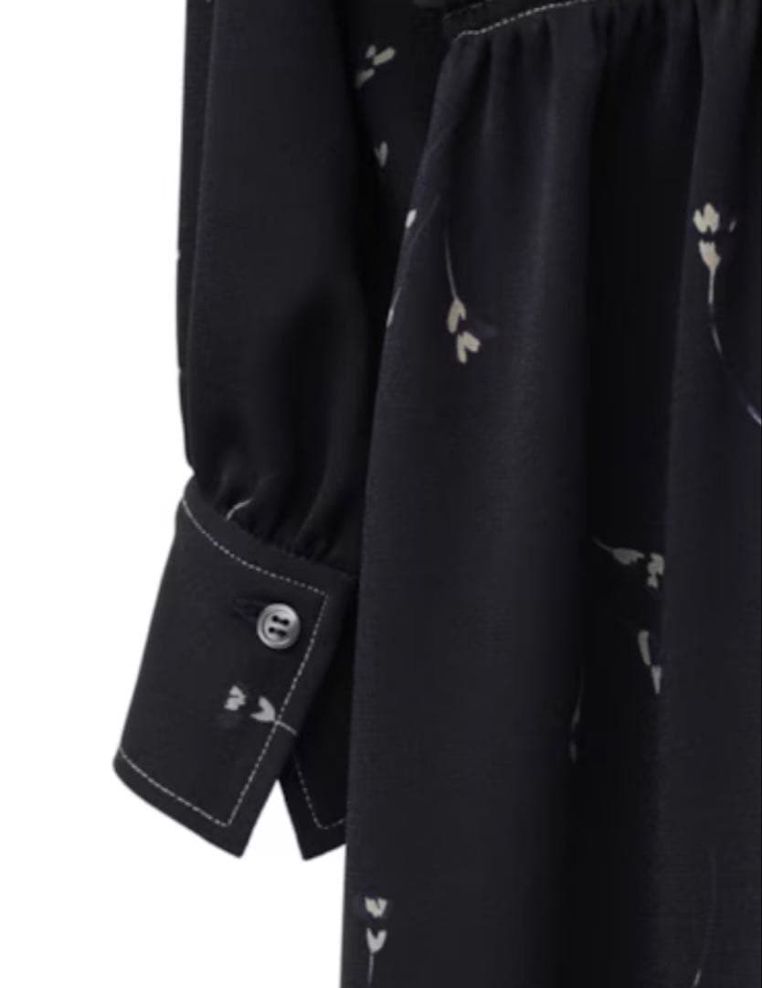 CLANE クラネ ワンピース フラワーステッチワンピース ブラック M 花柄