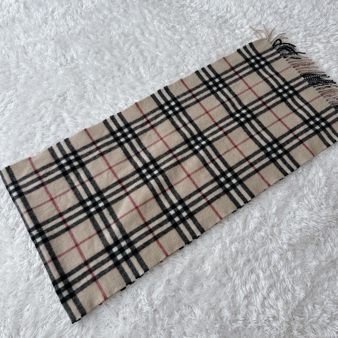美品 バーバリーロンドン カシミヤ100% マフラー ストール ノバチェック