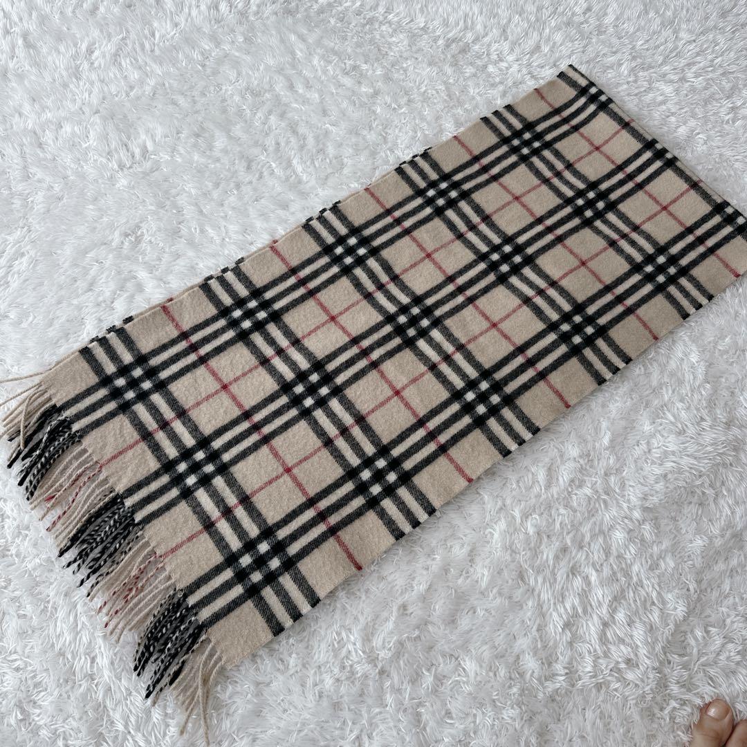美品 バーバリーロンドン カシミヤ100% マフラー ストール ノバチェック