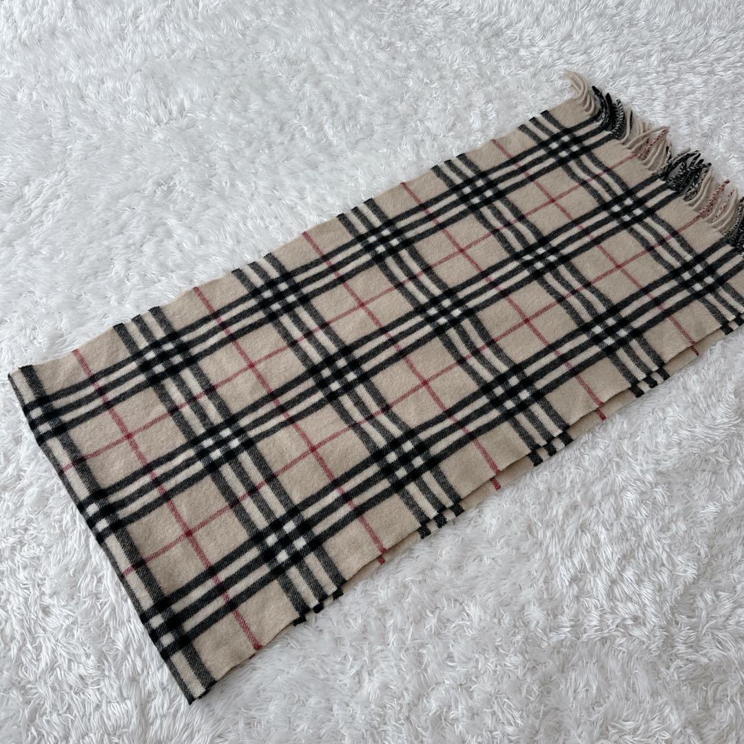 美品 バーバリーロンドン カシミヤ100% マフラー ストール ノバチェック