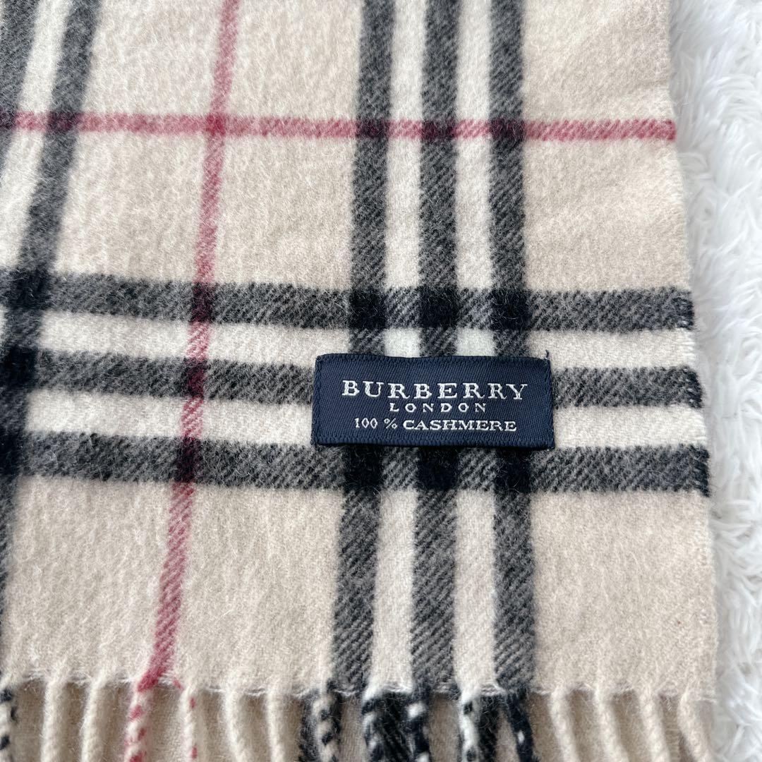 美品 バーバリーロンドン カシミヤ100% マフラー ストール ノバチェック