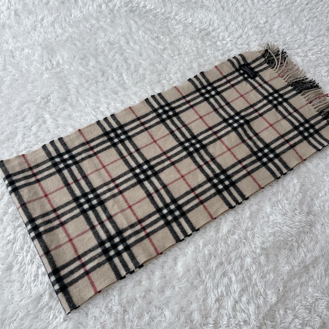 美品 バーバリーロンドン カシミヤ100% マフラー ストール ノバチェック
