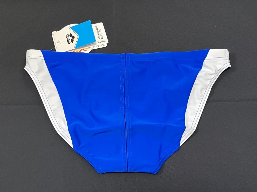 新品 arena 水着 青x白 36