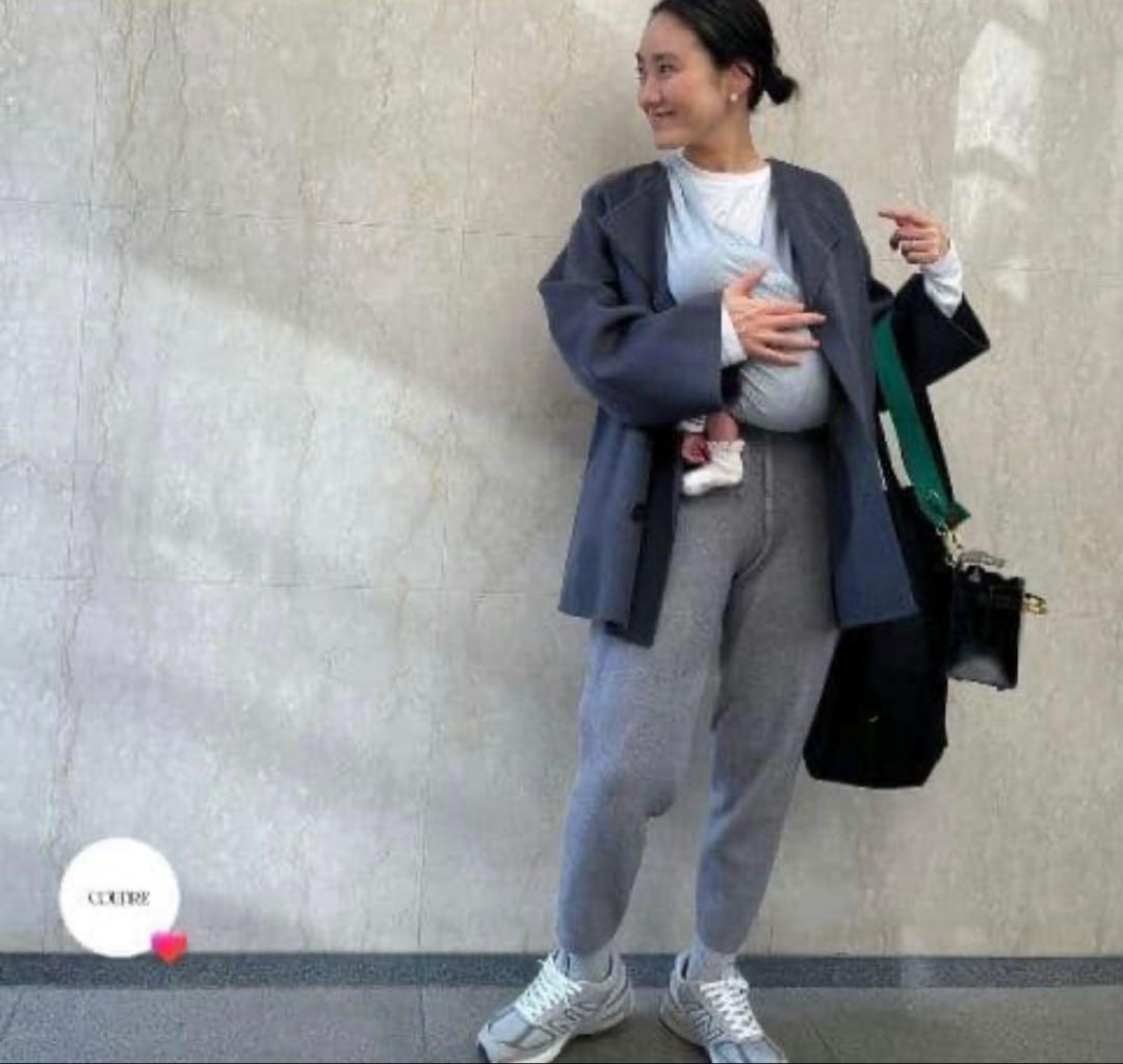 美品ギャルリーヴィー　ウールダブルフェイス カラーレス　トレンチショートコート