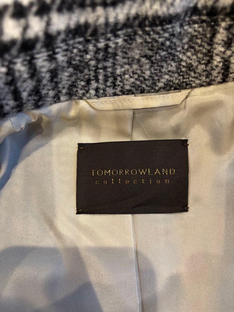 お値下げ！TOMORROWLAND チェック柄 ダブルブレストコート　2021