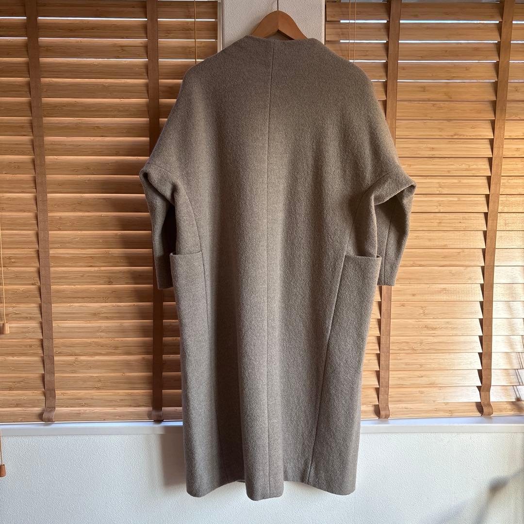 evam eva プレスウール　ロングコート　モカ　サイズ1 エヴァムエヴァ