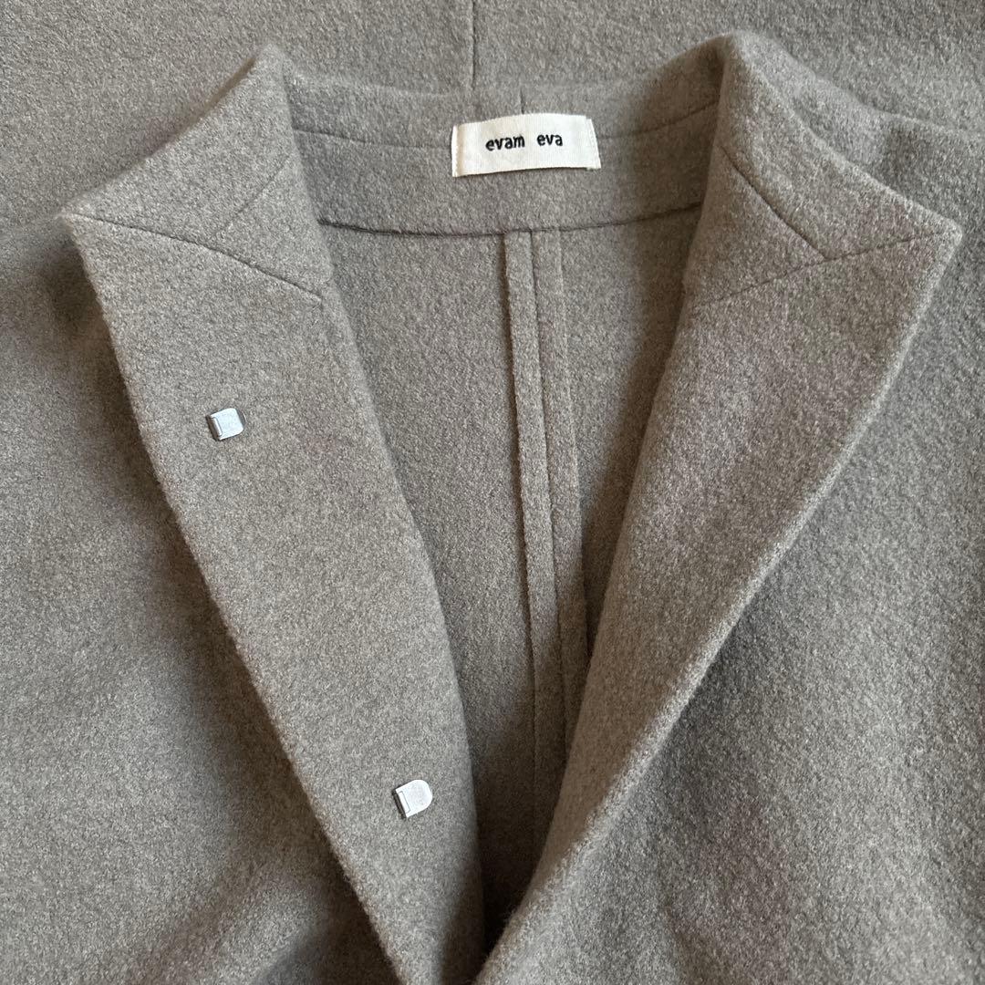 evam eva プレスウール　ロングコート　モカ　サイズ1 エヴァムエヴァ