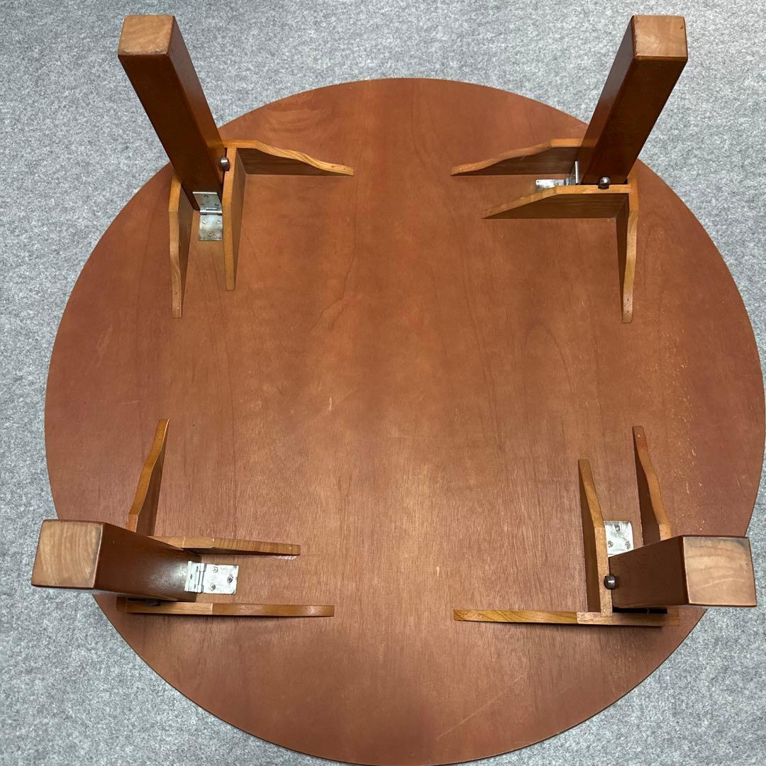 ⭕️即日発送　アンティーク　木製円形座卓 約90cm