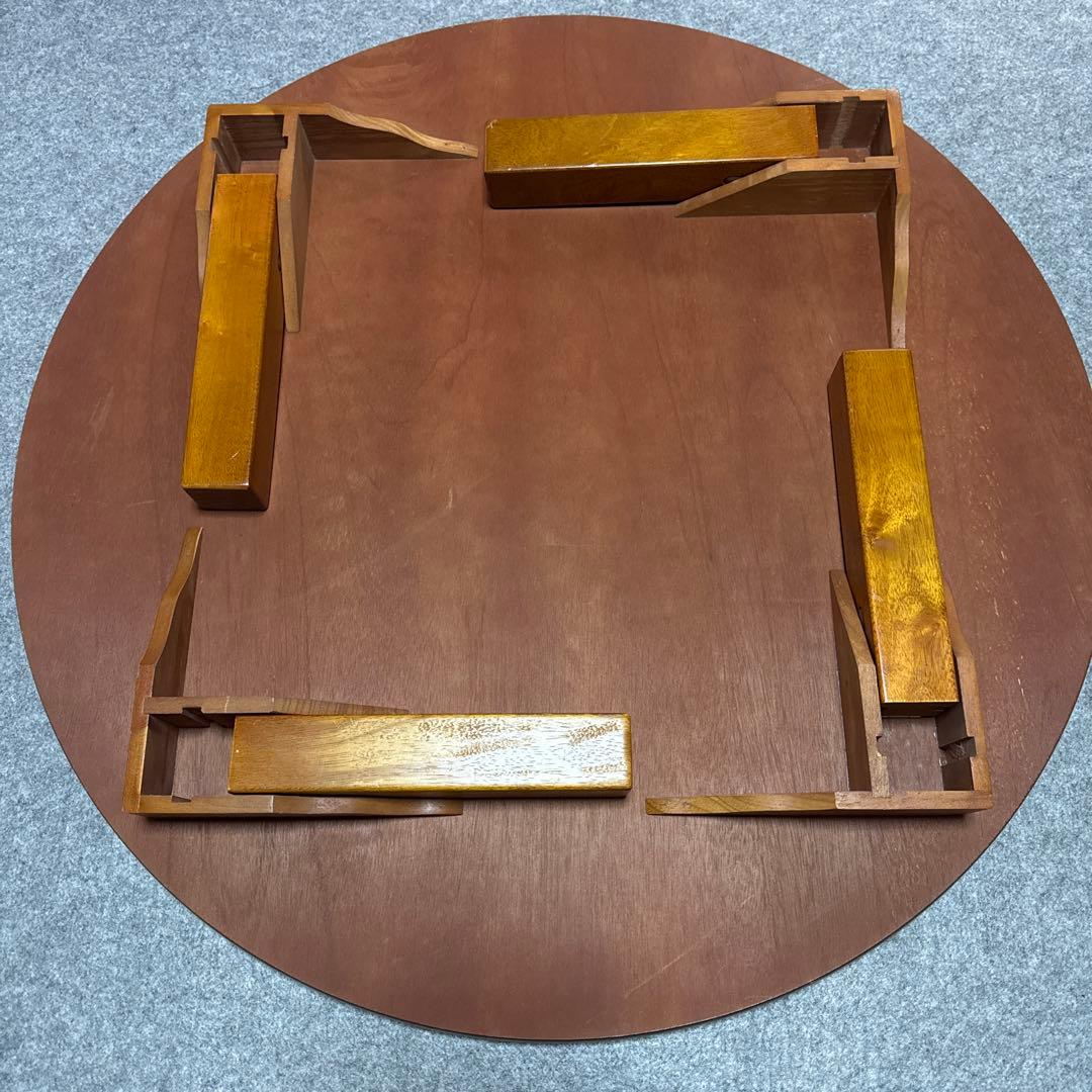 ⭕️即日発送　アンティーク　木製円形座卓 約90cm