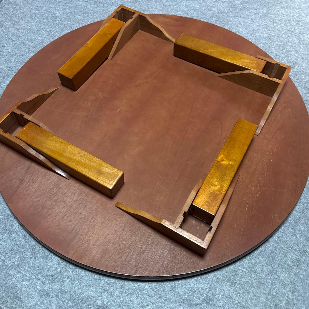 ⭕️即日発送　アンティーク　木製円形座卓 約90cm