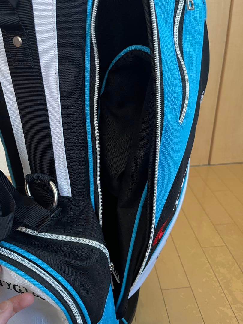 【ほぼ未使用】TYGJ golf キャディバッグ スタンド型 ブラック/ブルー