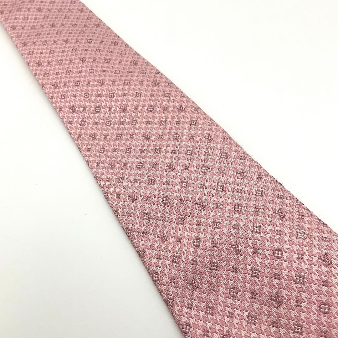LOUIS VUITTON ルイヴィトン ネクタイ モノグラム ピンク シルク