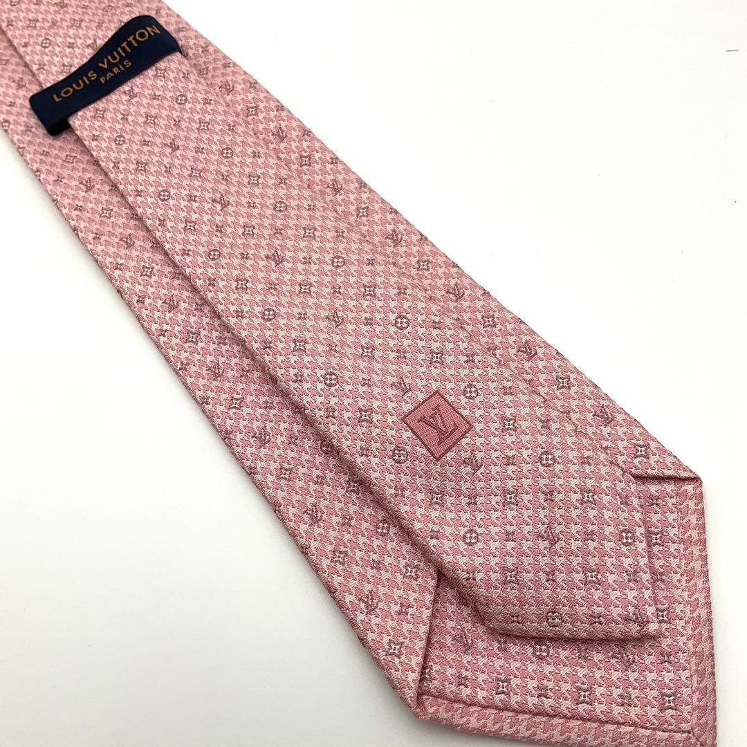 LOUIS VUITTON ルイヴィトン ネクタイ モノグラム ピンク シルク