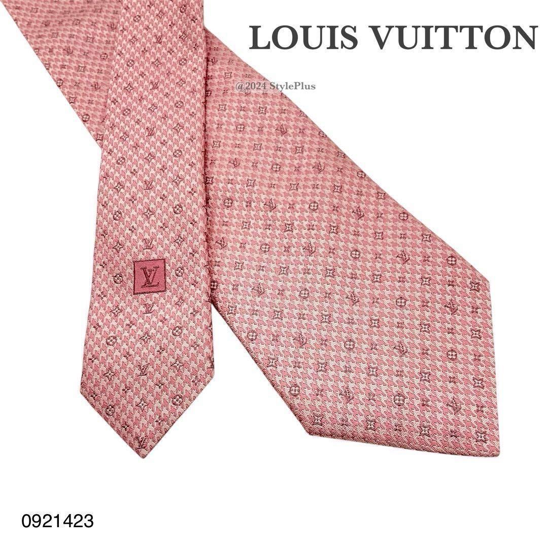 LOUIS VUITTON ルイヴィトン ネクタイ モノグラム ピンク シルク