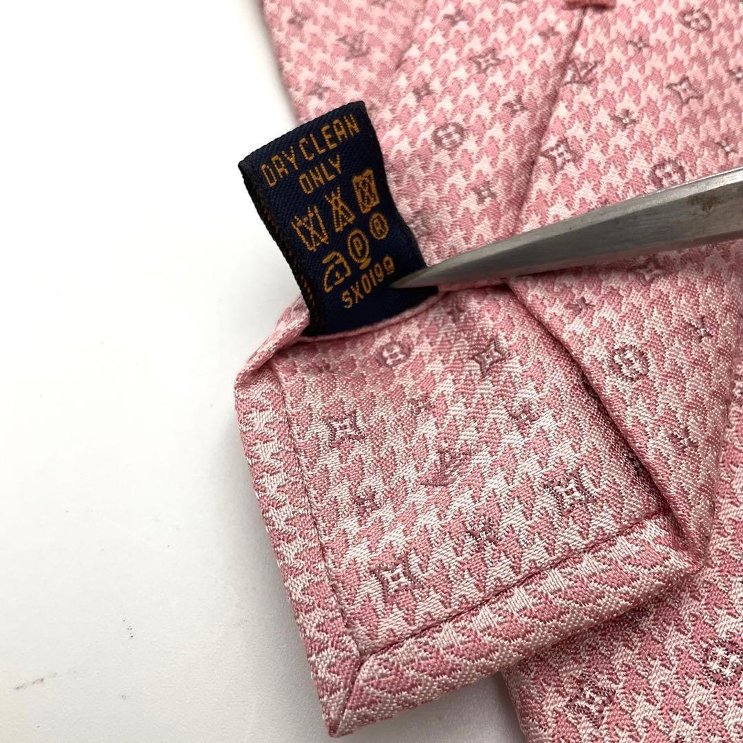 LOUIS VUITTON ルイヴィトン ネクタイ モノグラム ピンク シルク