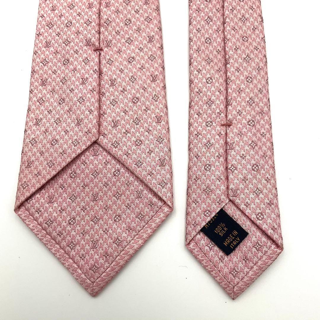LOUIS VUITTON ルイヴィトン ネクタイ モノグラム ピンク シルク