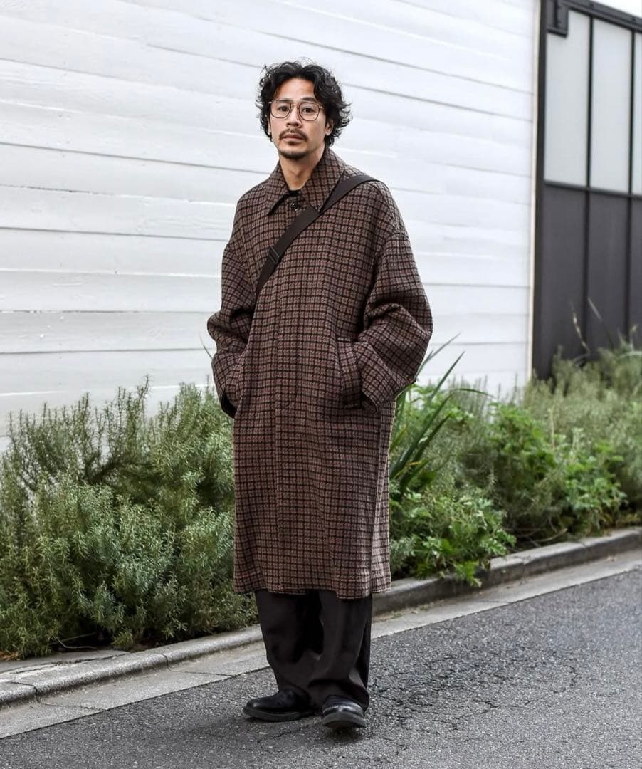 （美品）DOUBLE JQUARD KNIT BALCOLLAR COAT