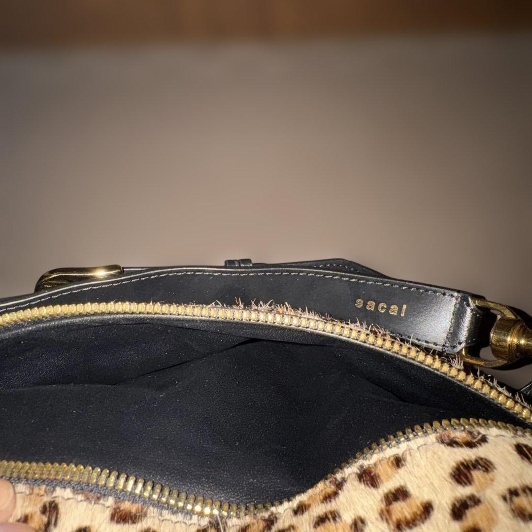 sacal ハラコレオパード柄 ショルダーバッグ