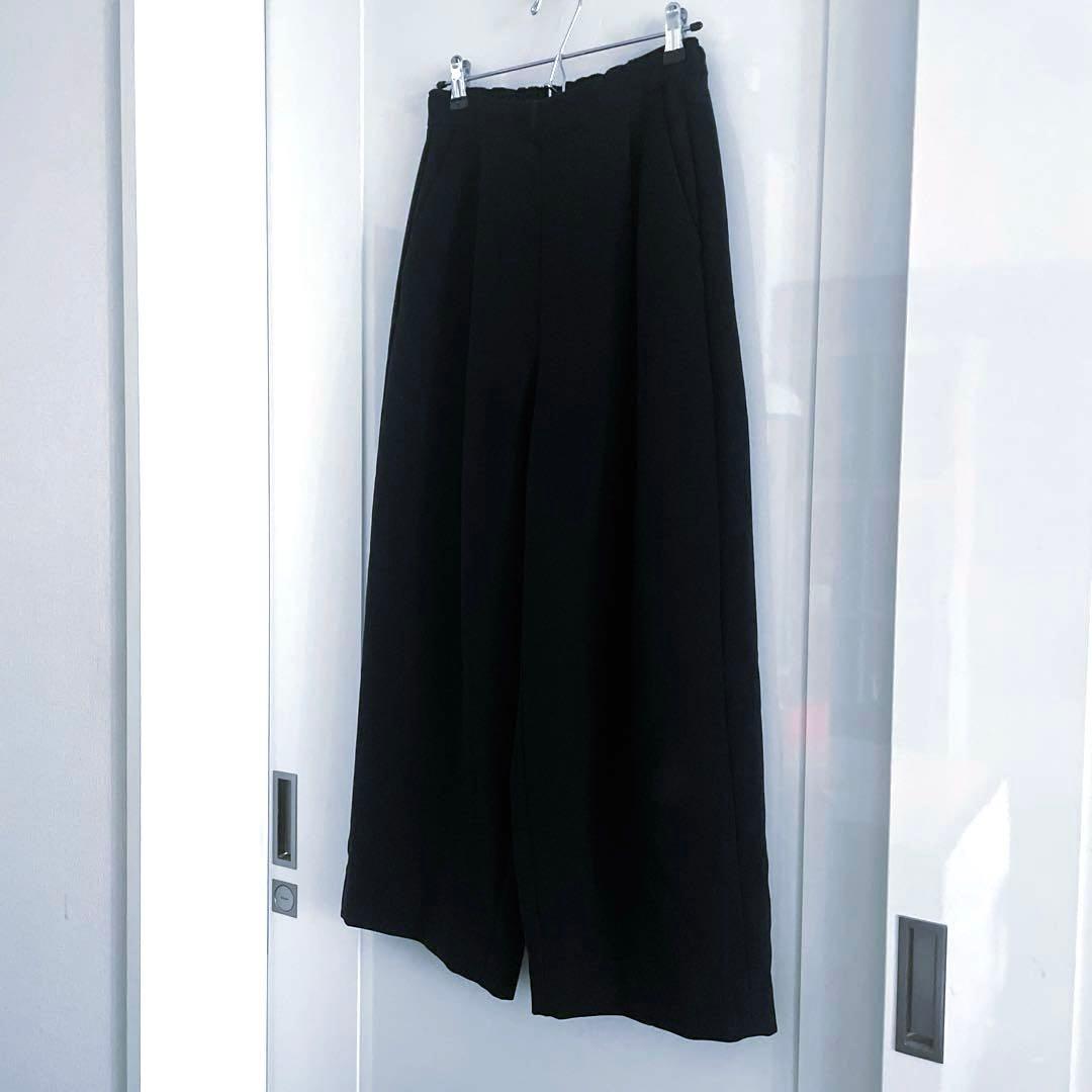 【極美品】ENFOLD ダブルクロス タックワイド パンツ 36 エンフォルド