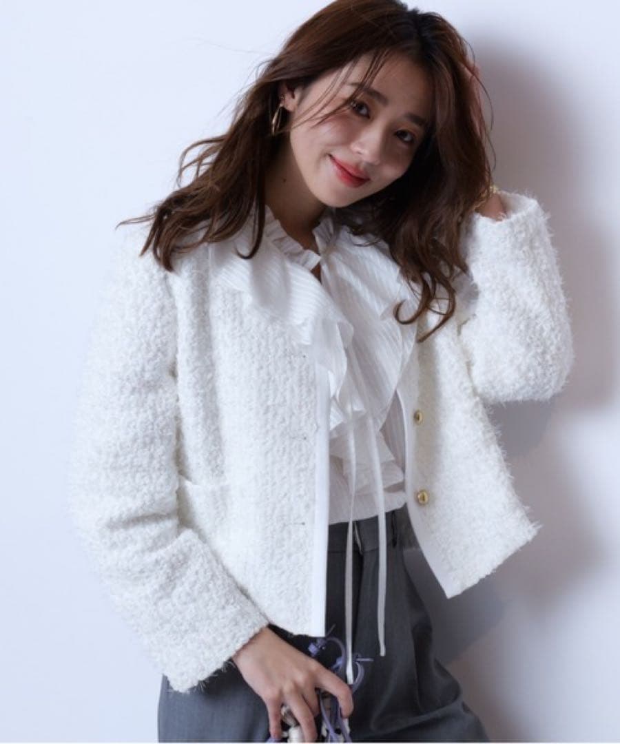 JUSGLITTY ツイーディ－チュールジャケット