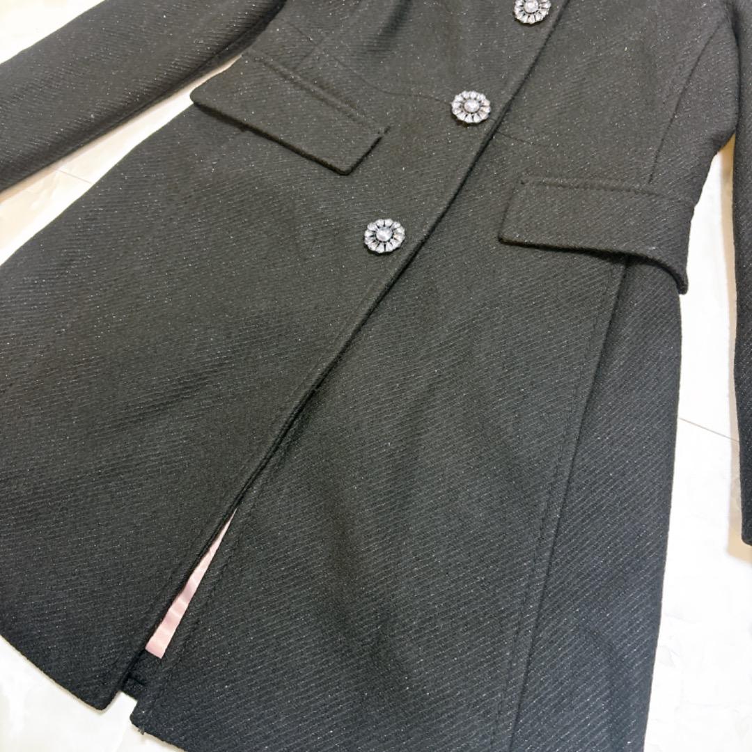 【極美品✨】ケイトスペード コート　ビジュー　ラメ　ファー付き