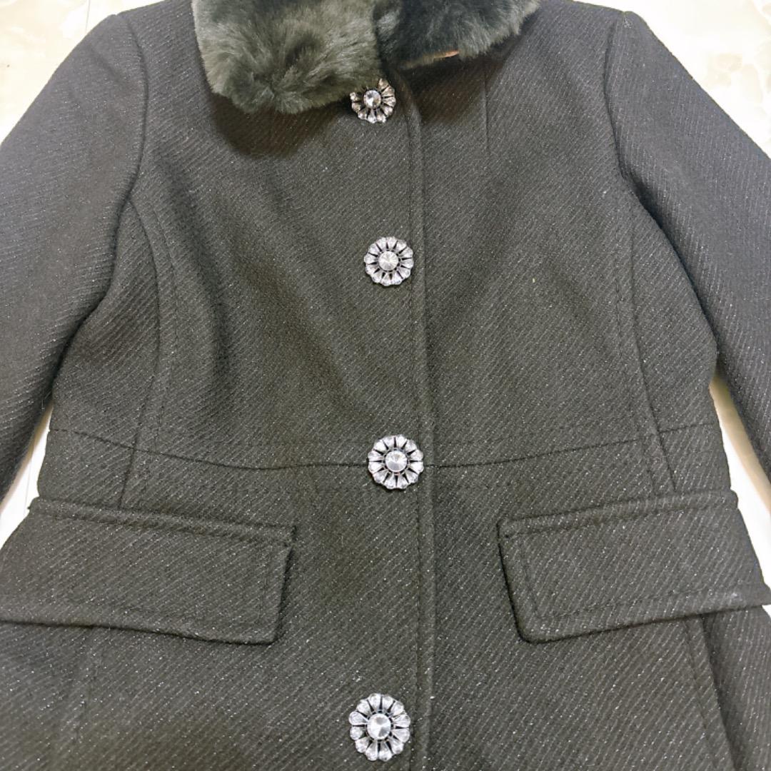 【極美品✨】ケイトスペード コート　ビジュー　ラメ　ファー付き