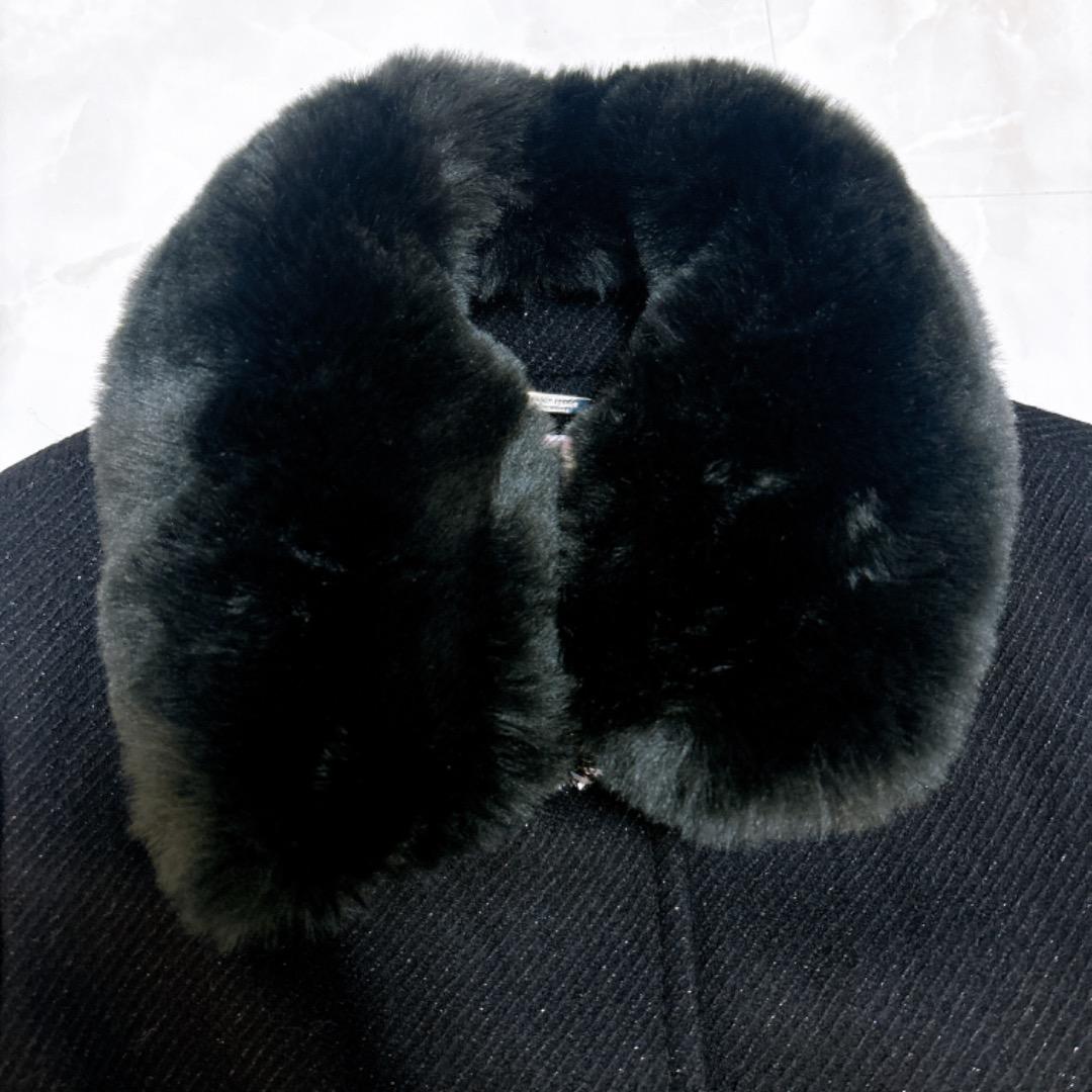 【極美品✨】ケイトスペード コート　ビジュー　ラメ　ファー付き