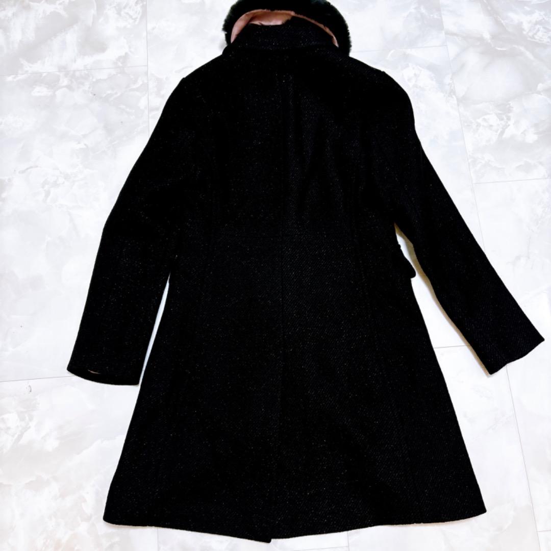 【極美品✨】ケイトスペード コート　ビジュー　ラメ　ファー付き