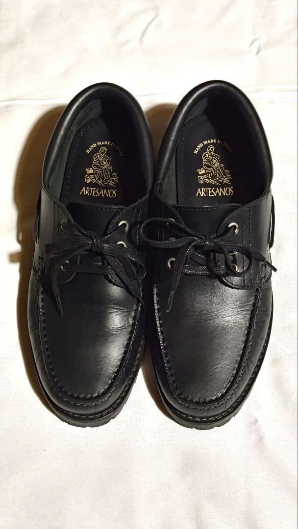 ARTESANOS 黒 モカシン・デッキシューズ