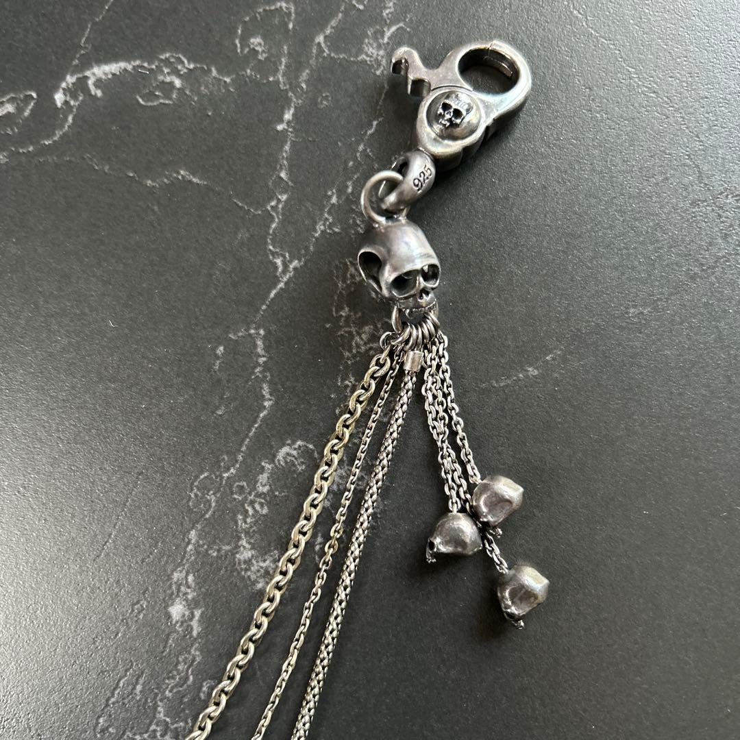 Roen 3連ウォレットチェーン　スカル　シルバー　925 hide