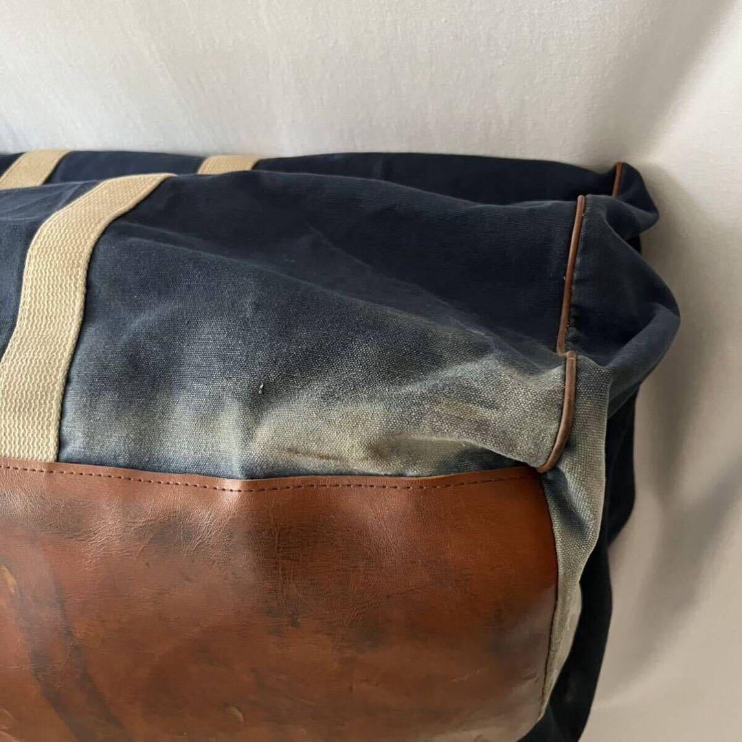 80s LL Bean レザーハンドル キャンバス ボストンバッグ ビンテージ