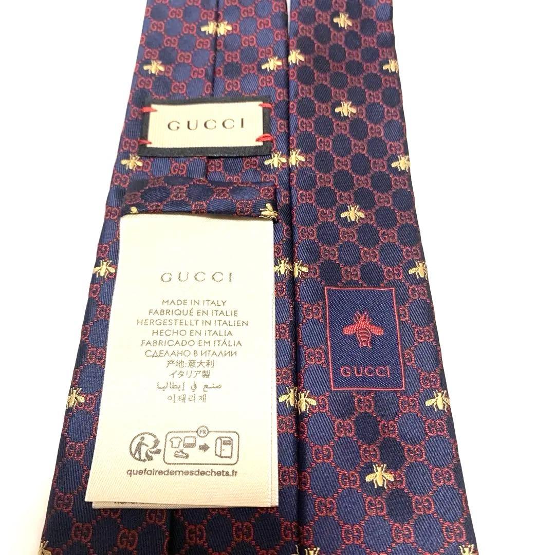 ✨極美品✨現行✨GUCCI　ネクタイ　GG柄　インターロッキング　蜂