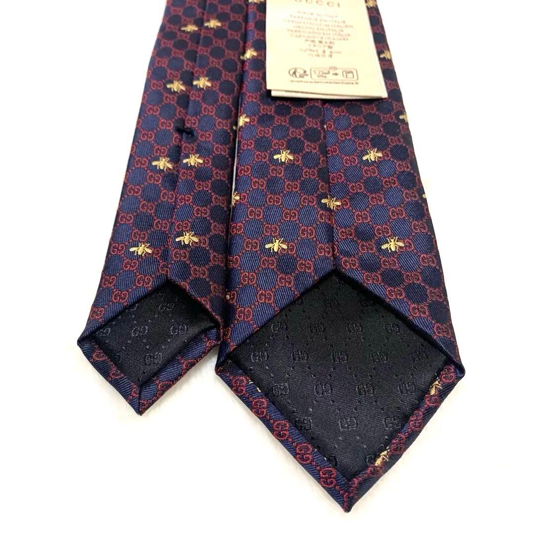 ✨極美品✨現行✨GUCCI　ネクタイ　GG柄　インターロッキング　蜂