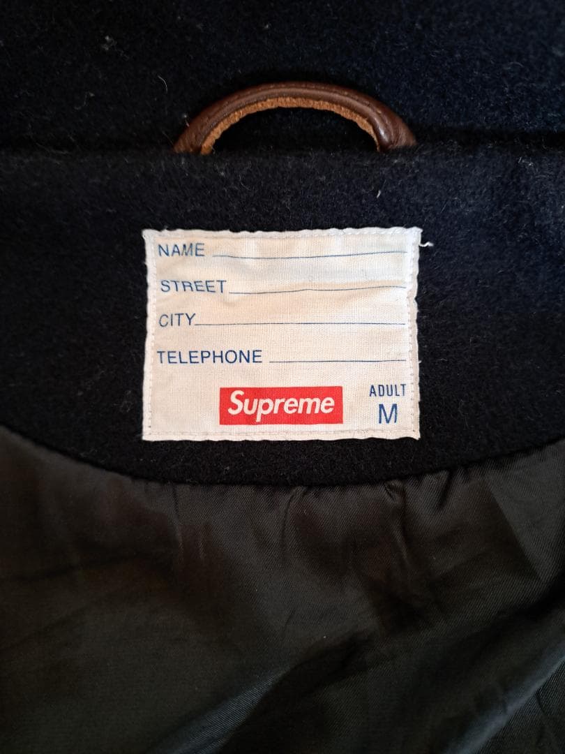 SUPREME フード付きスタジャン 黒/茶